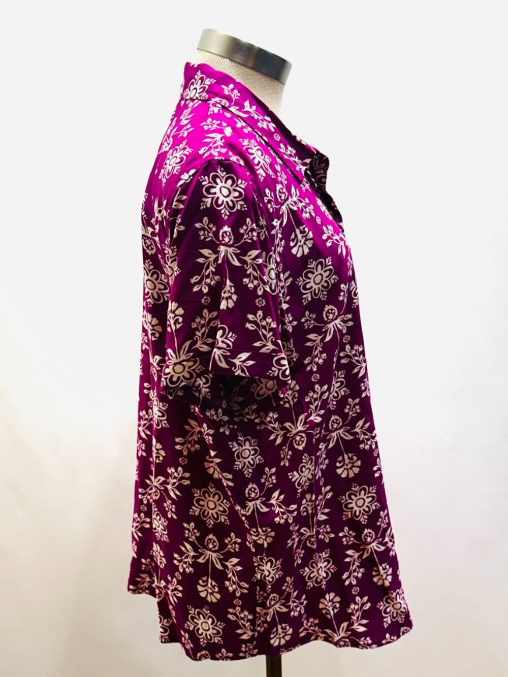 NWT CROFT&BARROW Women Short Sleeve Button Down Collared Floral Shirt Size XXL - Picture 5 of 12